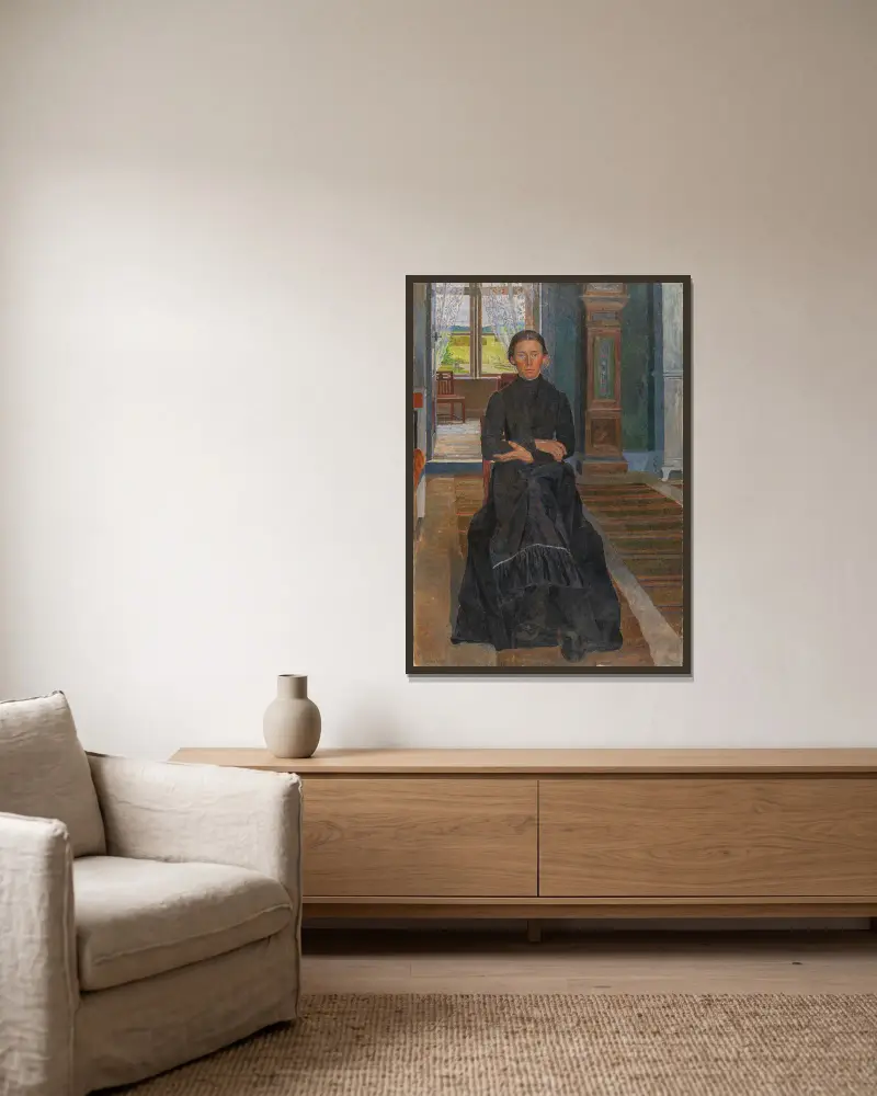 Bondens dotter av Carl Wilhelmson inramad på en vägg