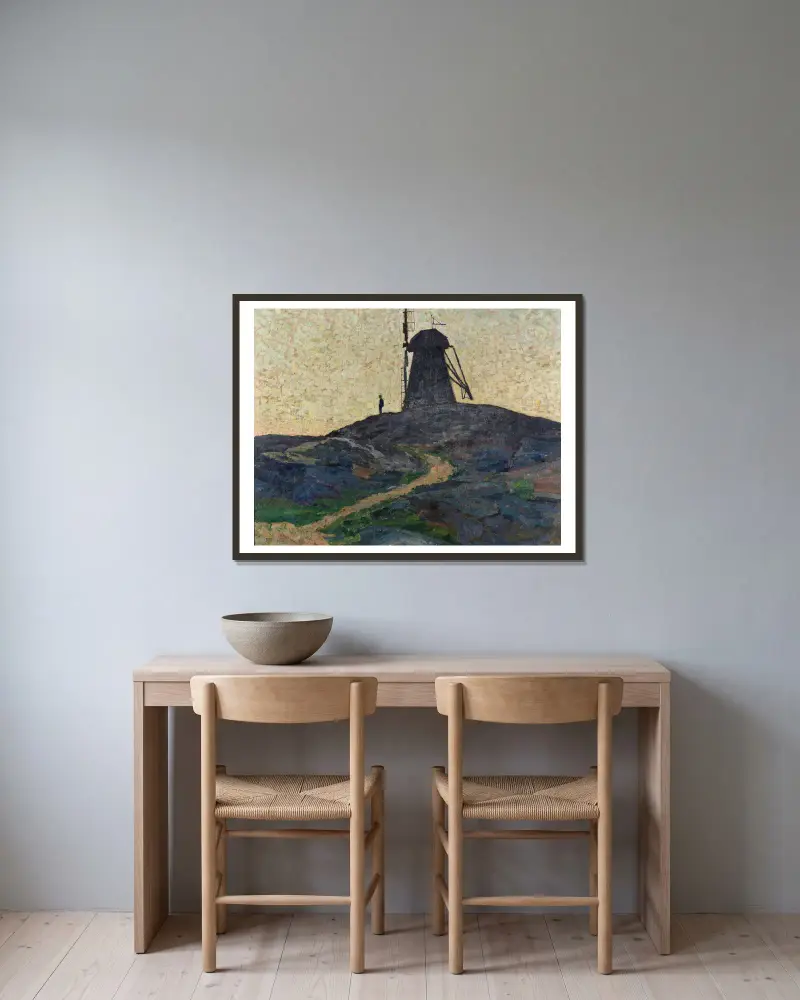 Větrný mlýn, Carl Wilhelmson v rámu na stěně