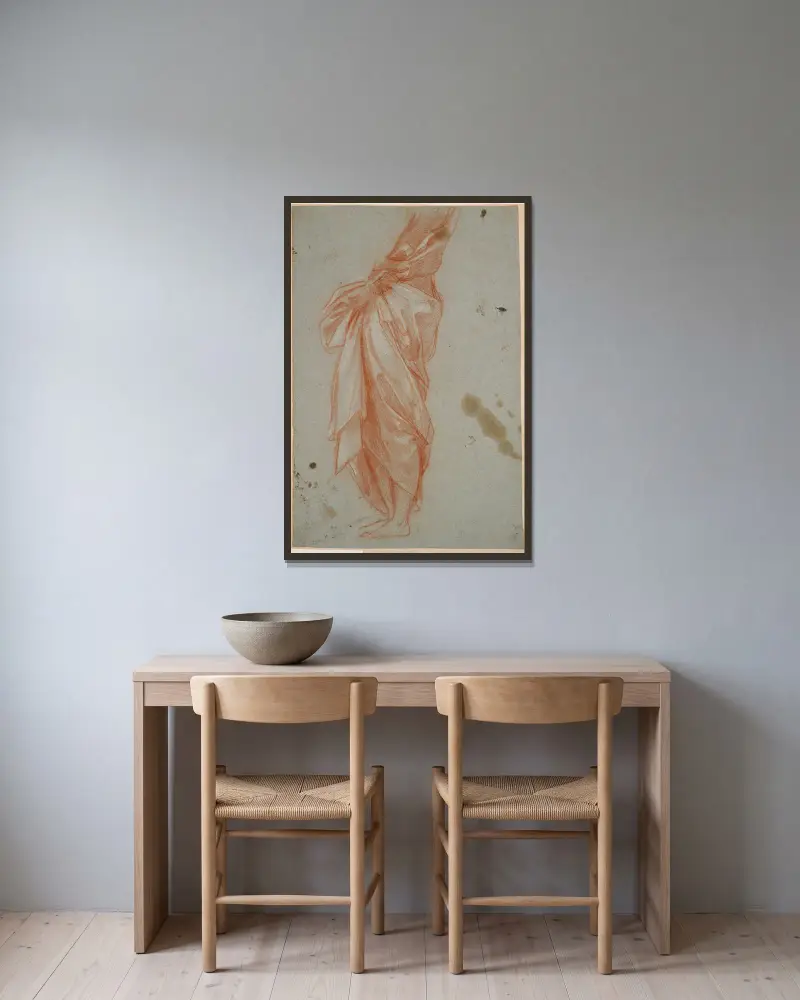 Studie draperie – č. 2, Carlo Maratti v rámu na stěně