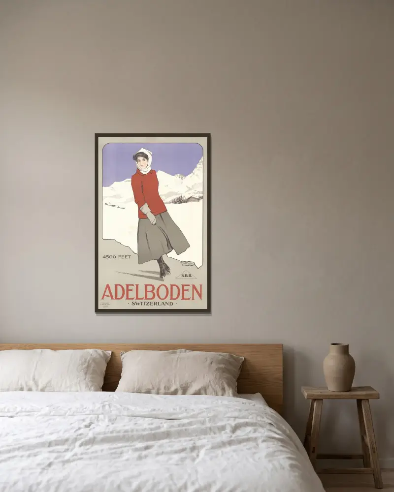 Adelboden Switzerland av Carlo Pellegrini inramad på en vägg