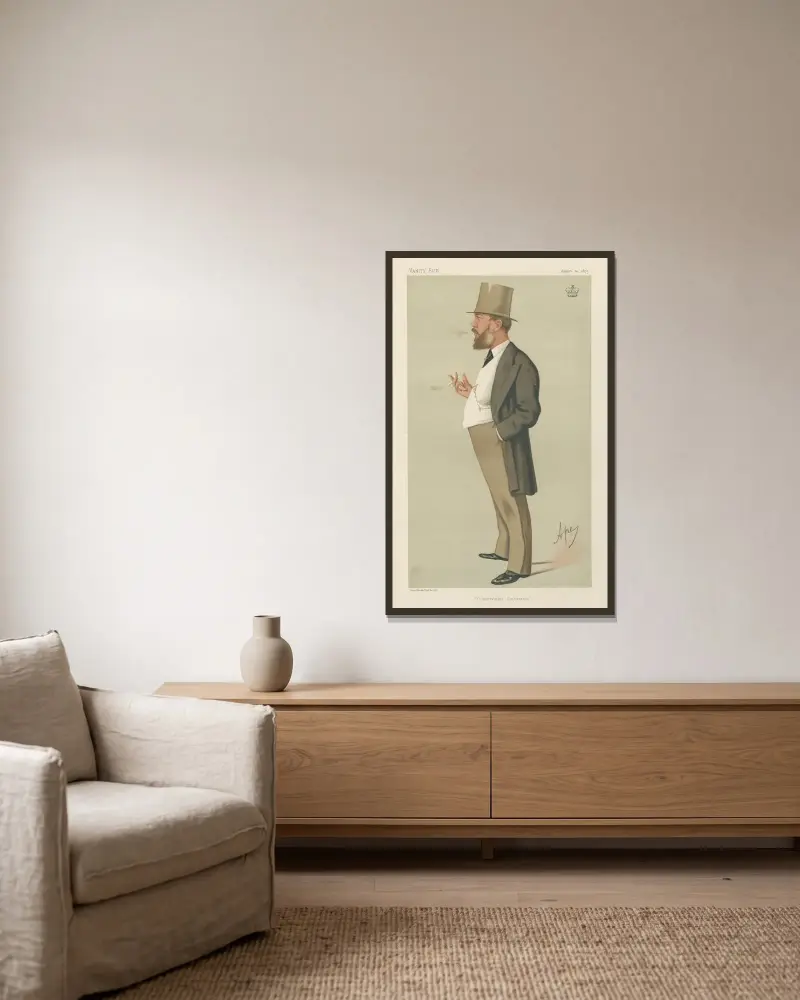 Politicians – ‘Conservative Conversion.’ Lord Wharncliffe. 14 August 1875 av Carlo Pellegrini inramad på en vägg