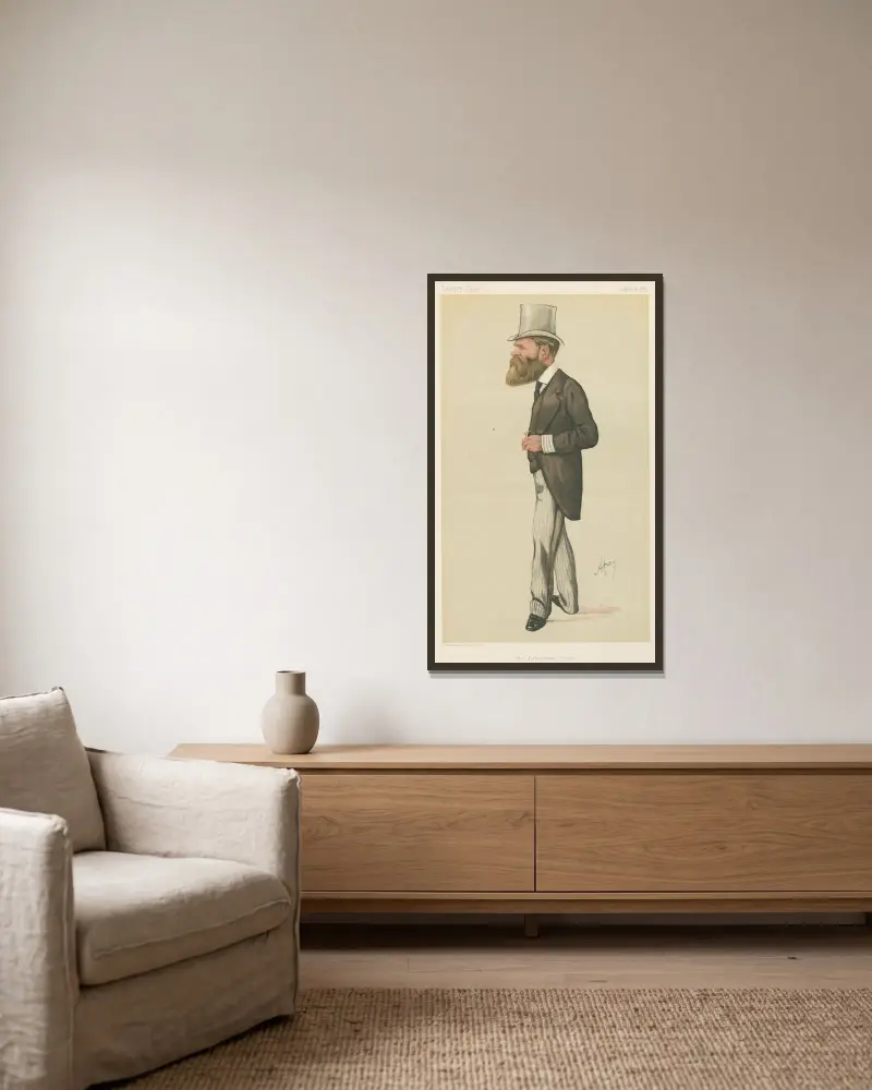 Politiker – „Der Freund des Fischers“. Mr. Edward Birkbeck. 15. August 1885 von Carlo Pellegrini gerahmt an einer Wand