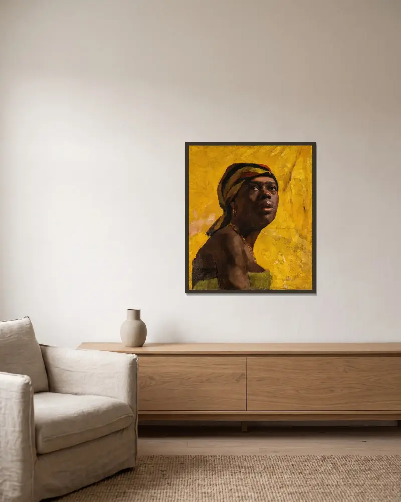 Porträtstudie von Mina Carlson-Bredberg gerahmt an einer Wand