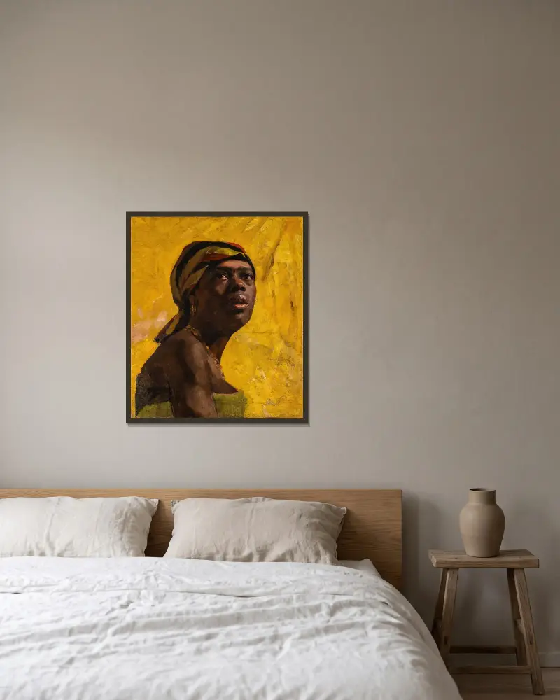 Porträtstudie von Mina Carlson-Bredberg gerahmt an einer Wand
