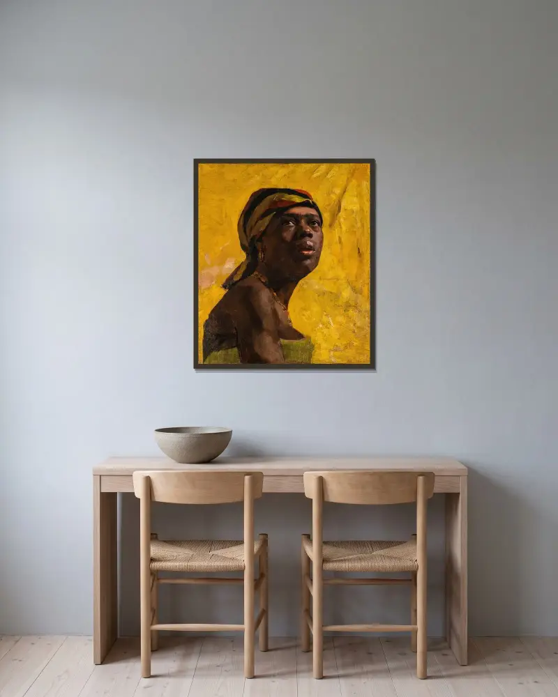 Porträtstudie von Mina Carlson-Bredberg gerahmt an einer Wand