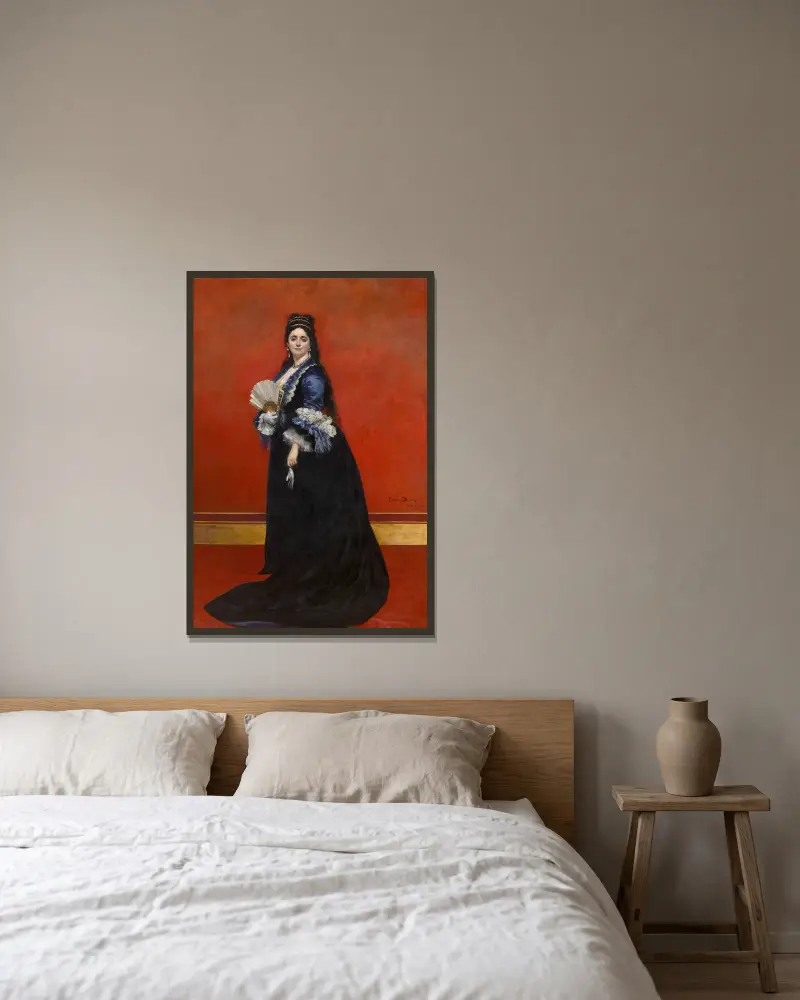 Grevinnan Rattazzi, född Maria-Laetitia Bonaparte-Wyse av Carolus-Duran inramad på en vägg