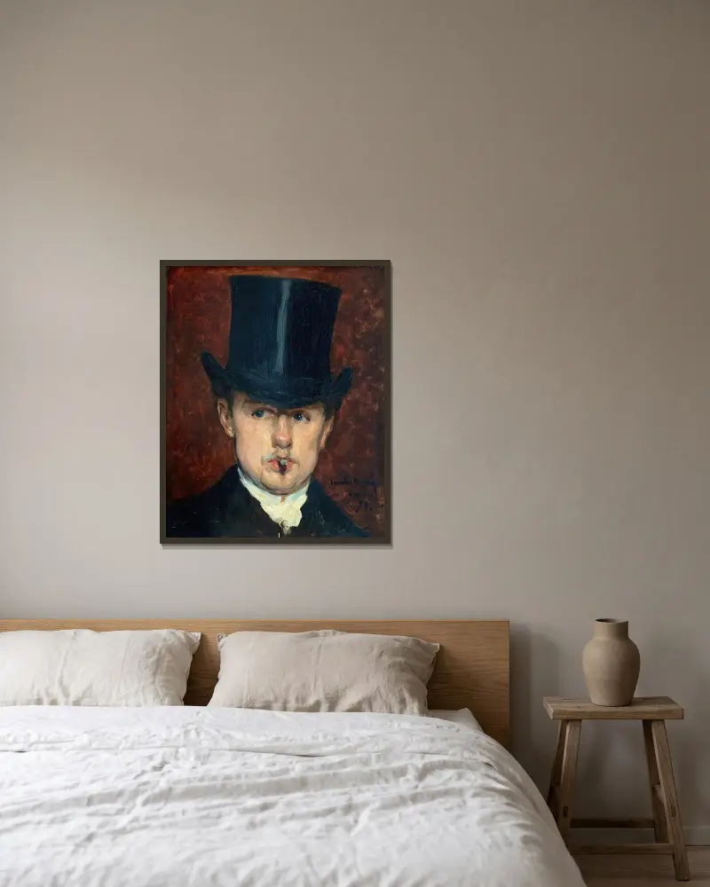 Gustave Tempelaere av Carolus-Duran inramad på en vägg