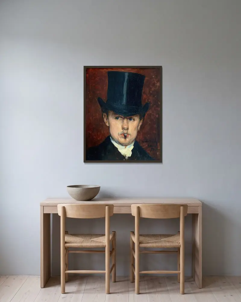 Gustave Tempelaere av Carolus-Duran inramad på en vägg