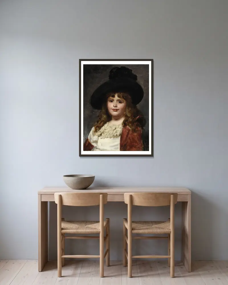 Laura mit sieben Jahren von Carolus-Duran gerahmt an einer Wand