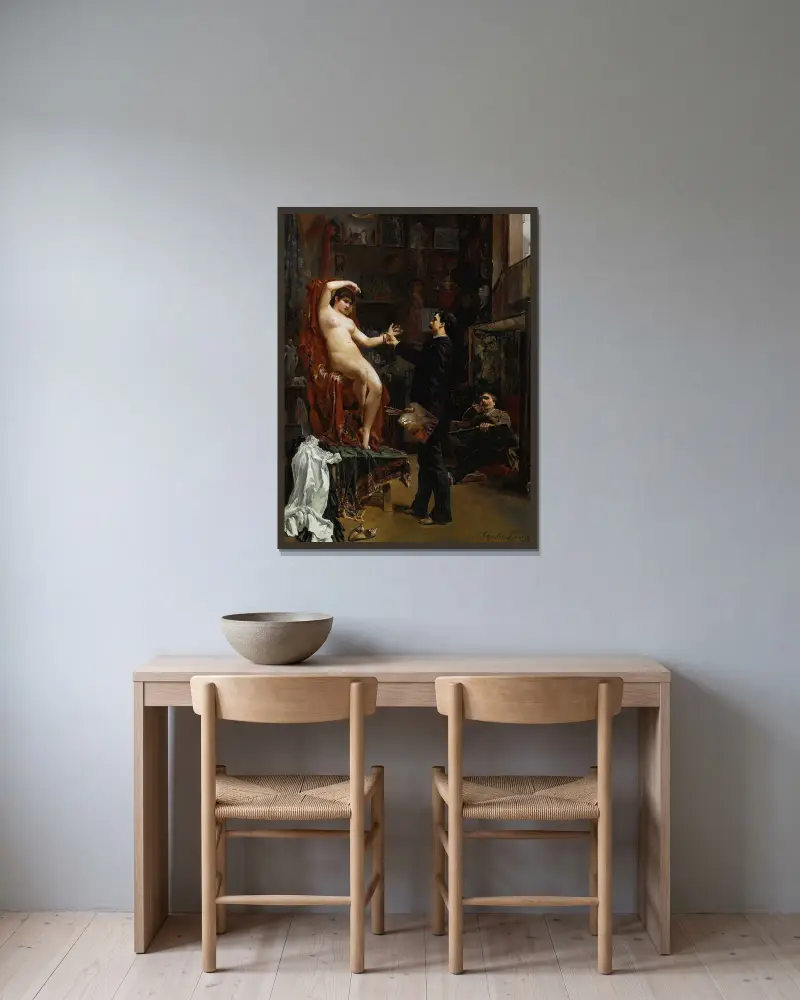 Manette Salomon von Carolus-Duran gerahmt an einer Wand