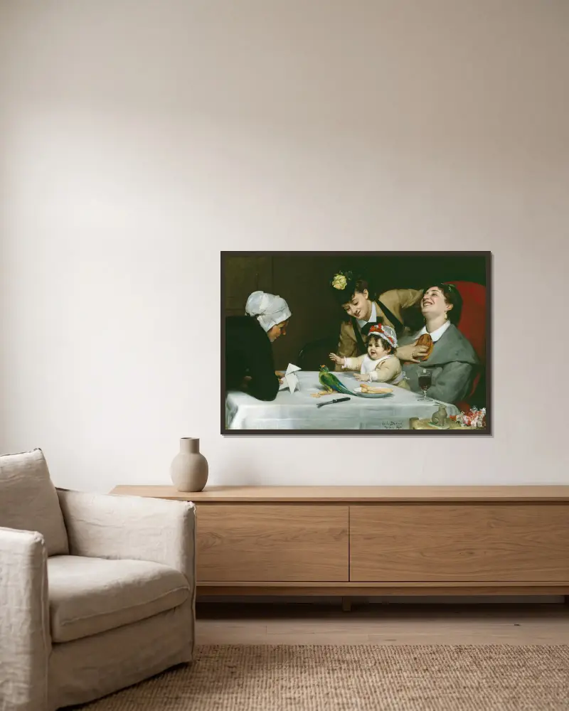 Die fröhliche Gesellschaft von Carolus-Duran gerahmt an einer Wand
