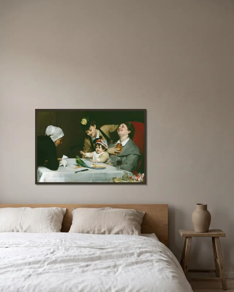 Die fröhliche Gesellschaft von Carolus-Duran gerahmt an einer Wand