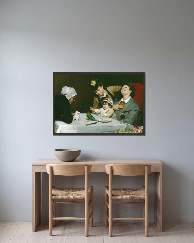 Die fröhliche Gesellschaft von Carolus-Duran gerahmt an einer Wand