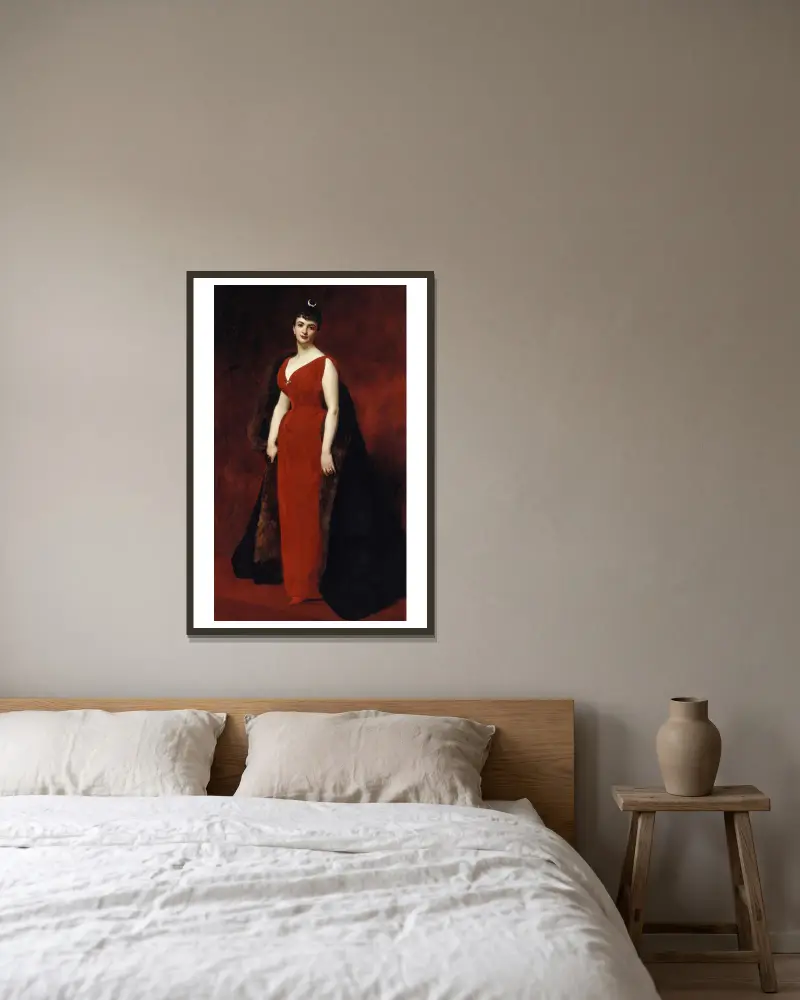 Portrait de Madame Edgar Stern av Carolus-Duran inramad på en vägg