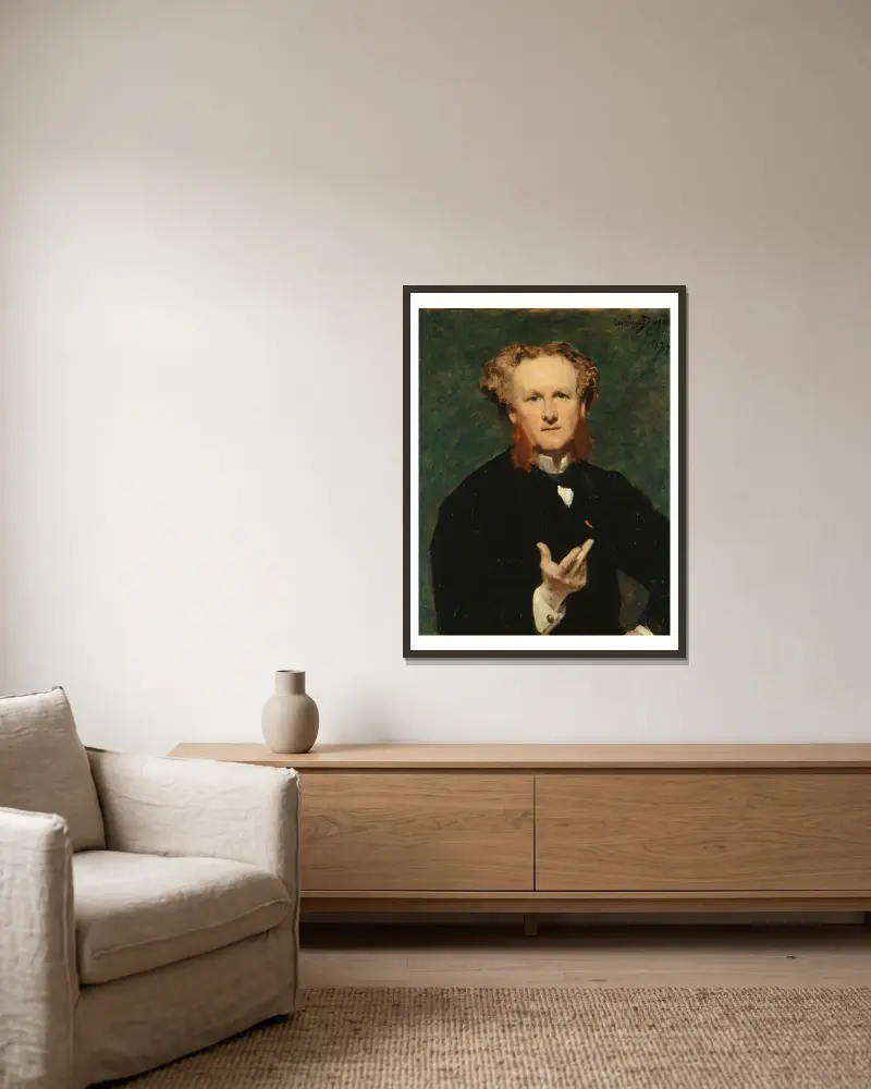 Portrait d’Etienne Haro av Carolus-Duran inramad på en vägg