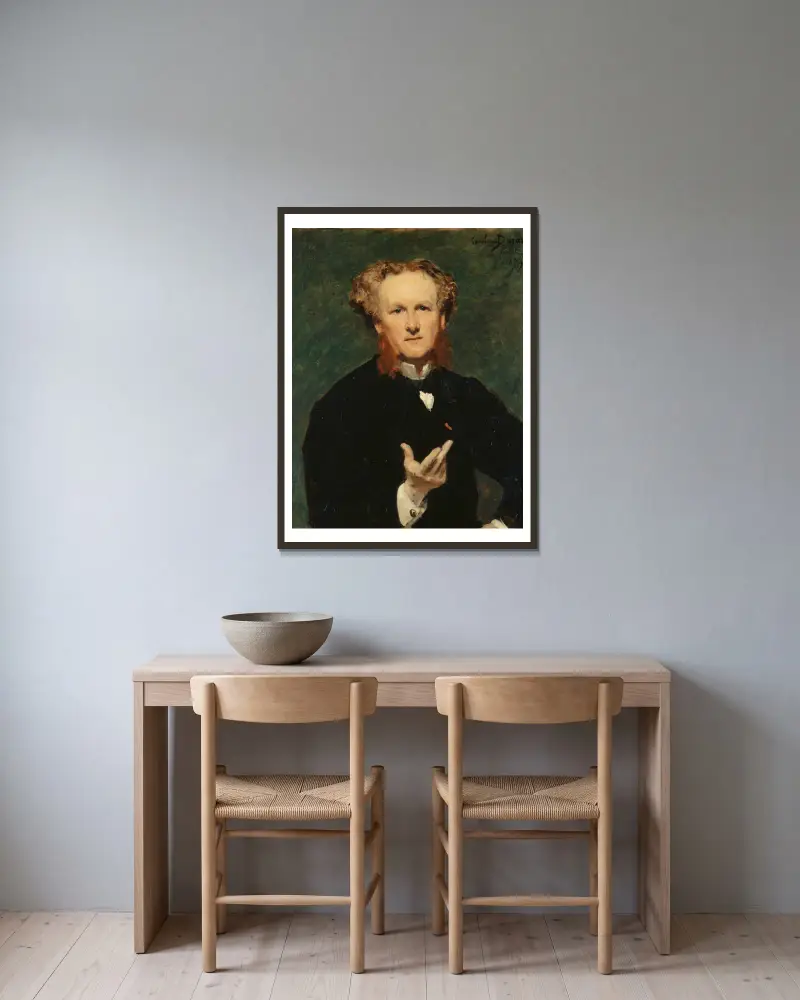 Portrait d’Etienne Haro av Carolus-Duran inramad på en vägg