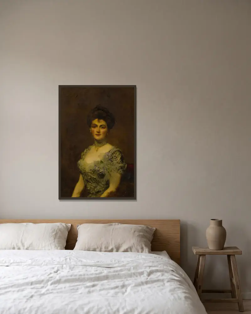 Portrait of a woman av Carolus-Duran inramad på en vägg