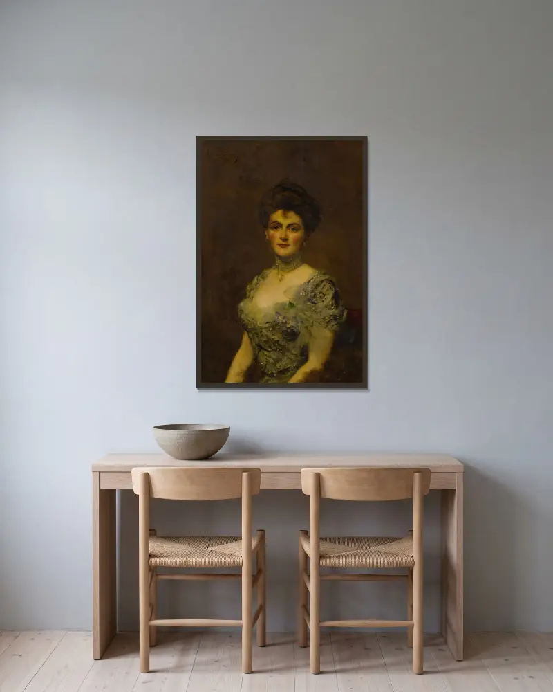 Portrait of a woman av Carolus-Duran inramad på en vägg