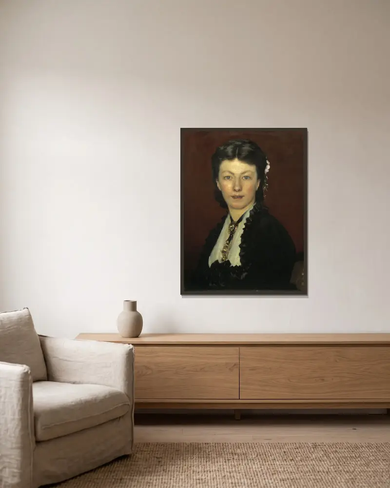 Portrait of Mrs Adolphe Neyt av Carolus-Duran inramad på en vägg