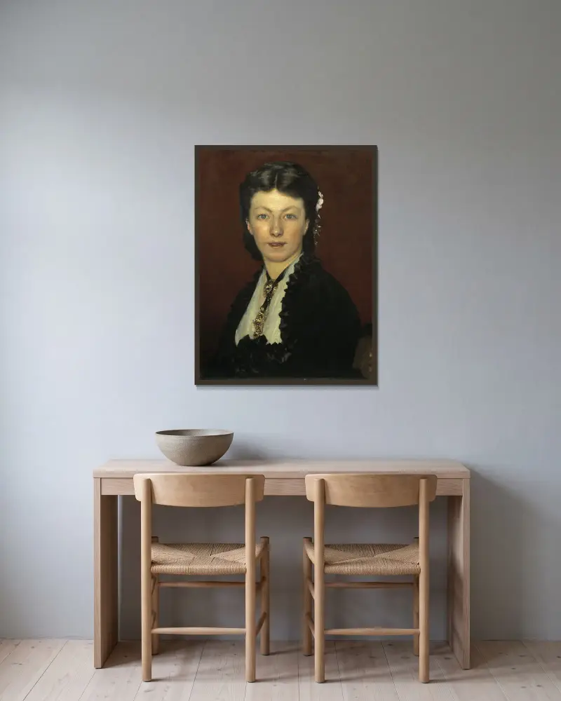 Portrait of Mrs Adolphe Neyt av Carolus-Duran inramad på en vägg