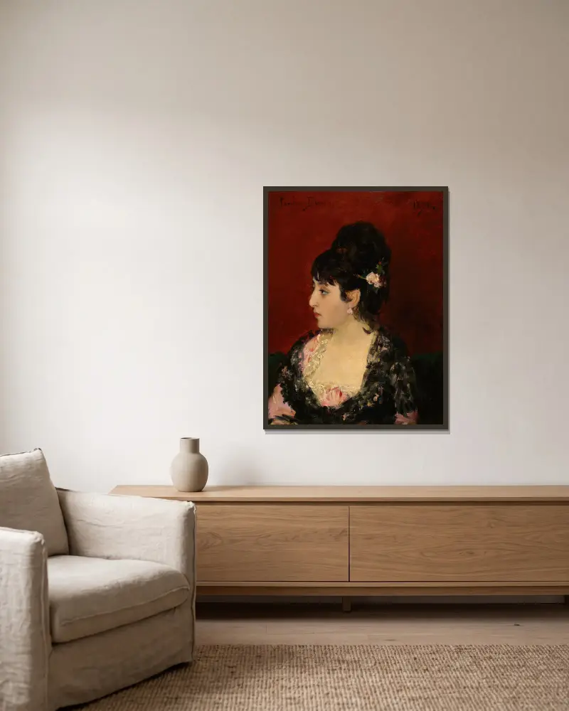 Spanish Woman av Carolus-Duran inramad på en vägg