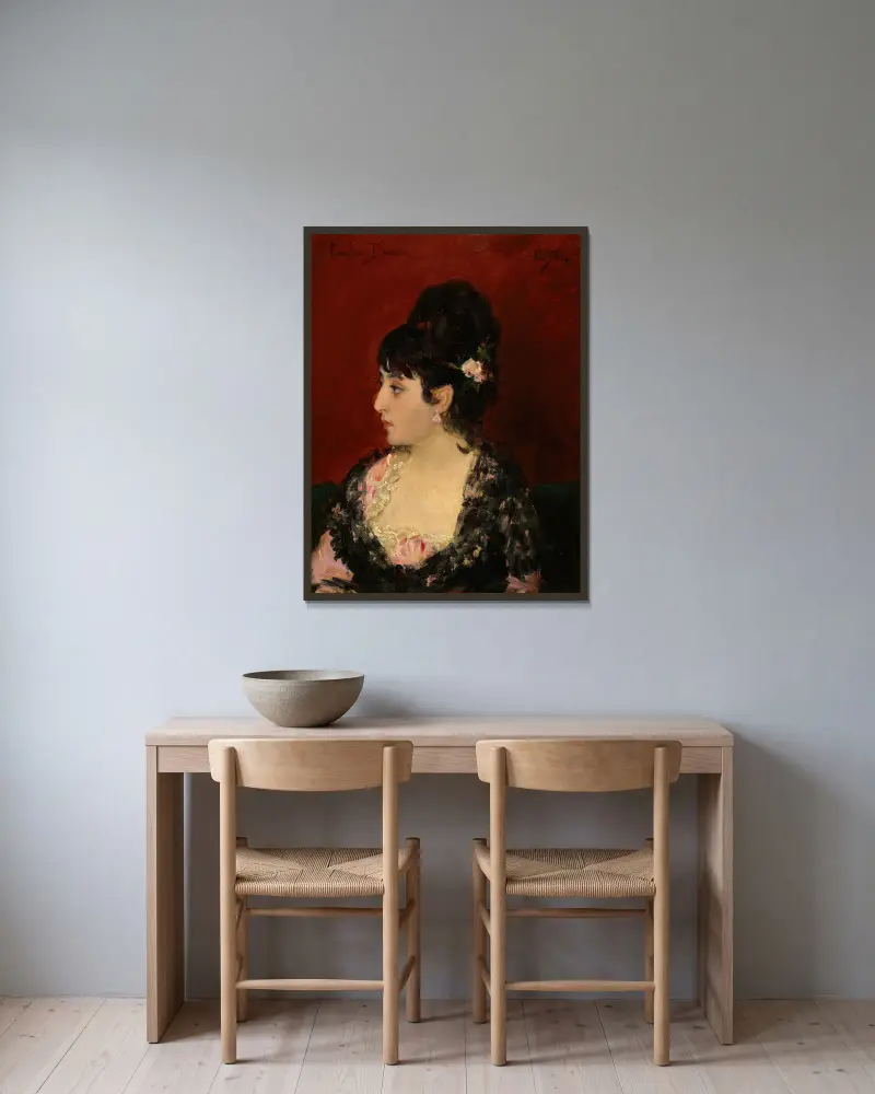 Spanish Woman av Carolus-Duran inramad på en vägg