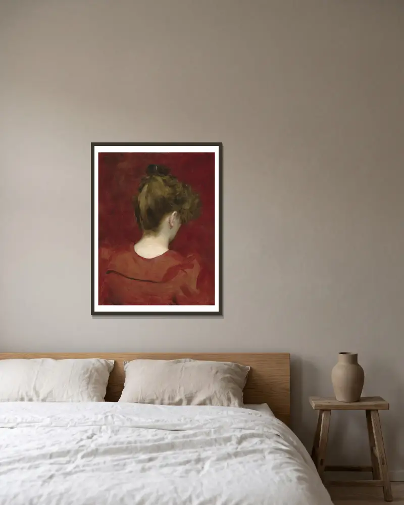 Study of Lilia av Carolus-Duran inramad på en vägg