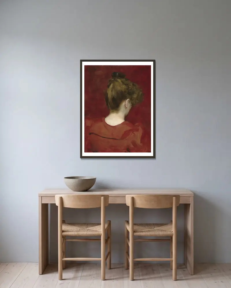Study of Lilia av Carolus-Duran inramad på en vägg