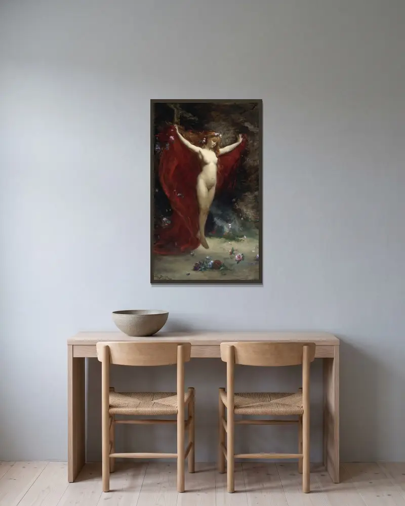 Vision av Carolus-Duran inramad på en vägg