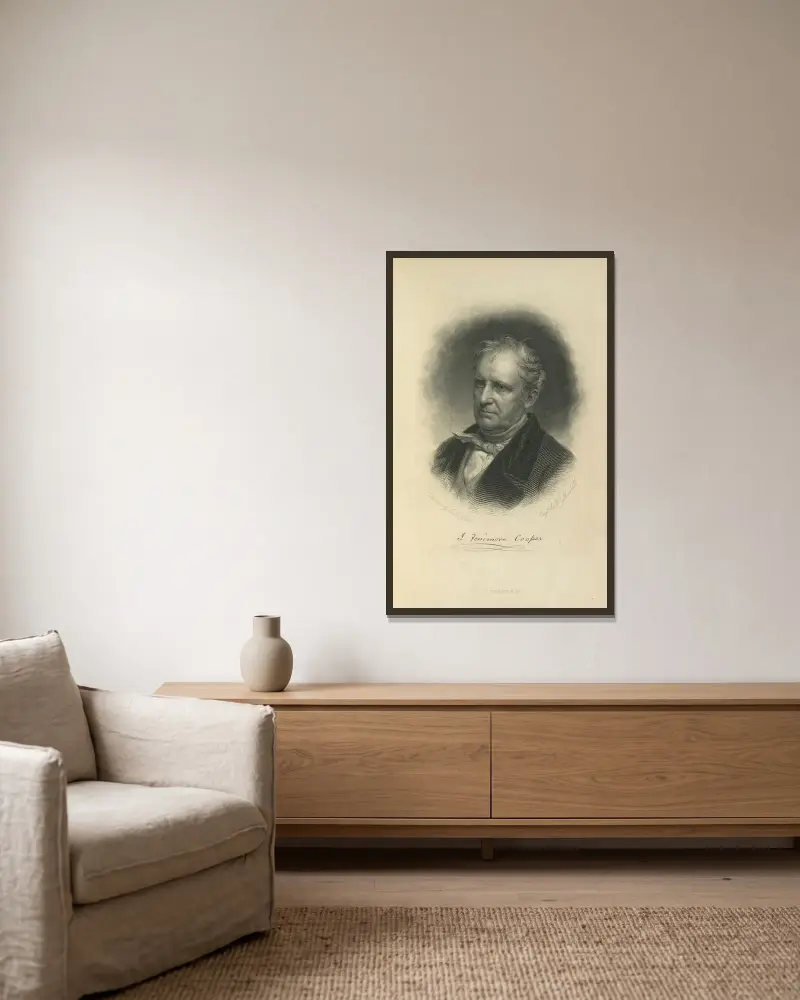 James Fenimore Cooper av Felix Octavius Carr Darley inramad på en vägg