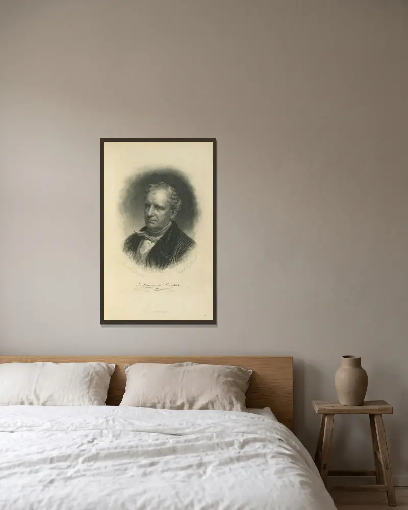 James Fenimore Cooper av Felix Octavius Carr Darley inramad på en vägg