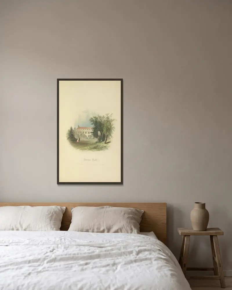 Olsego Hall von Felix Octavius Carr Darley gerahmt an einer Wand