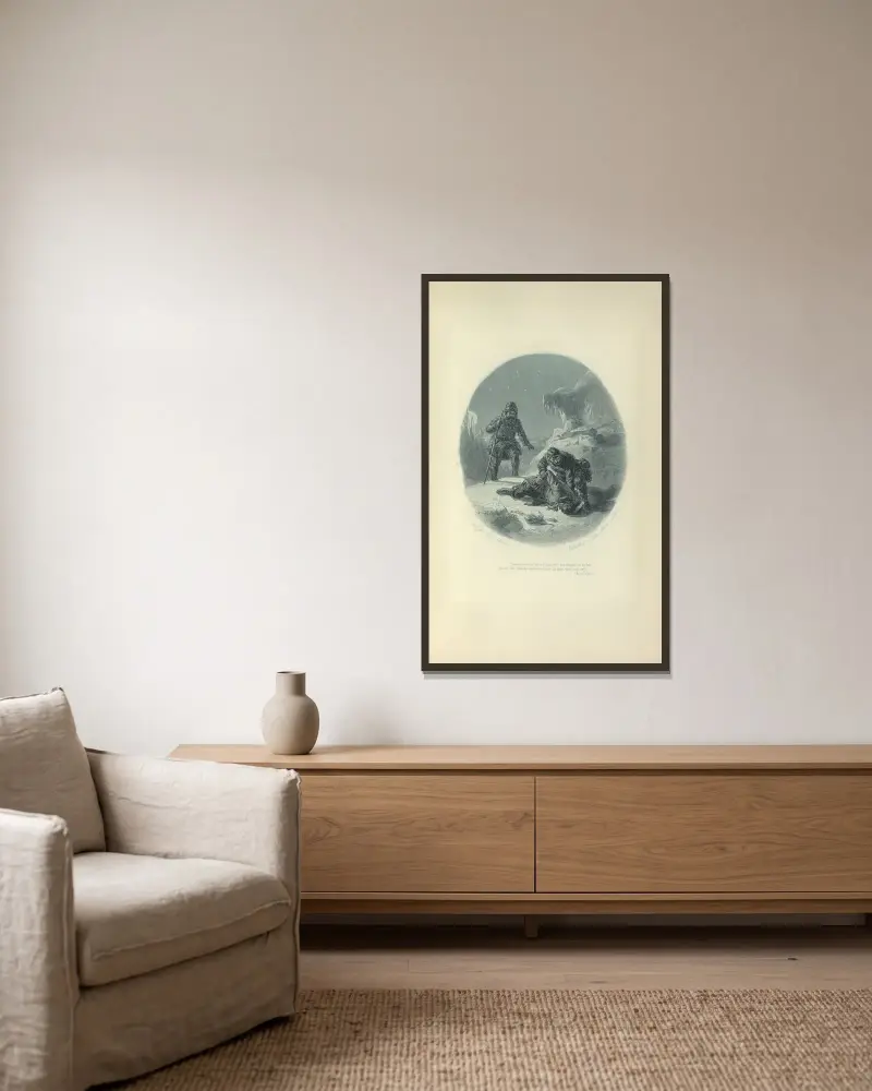 Sjölejonen av Felix Octavius Carr Darley inramad på en vägg