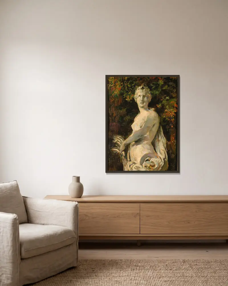 Syrinx, Par Maziere, 1689; Bassin d’Apollon av James Carroll Beckwith inramad på en vägg