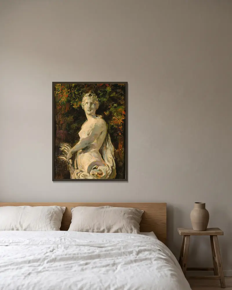 Syrinx, Par Maziere, 1689; Bassin d’Apollon av James Carroll Beckwith inramad på en vägg