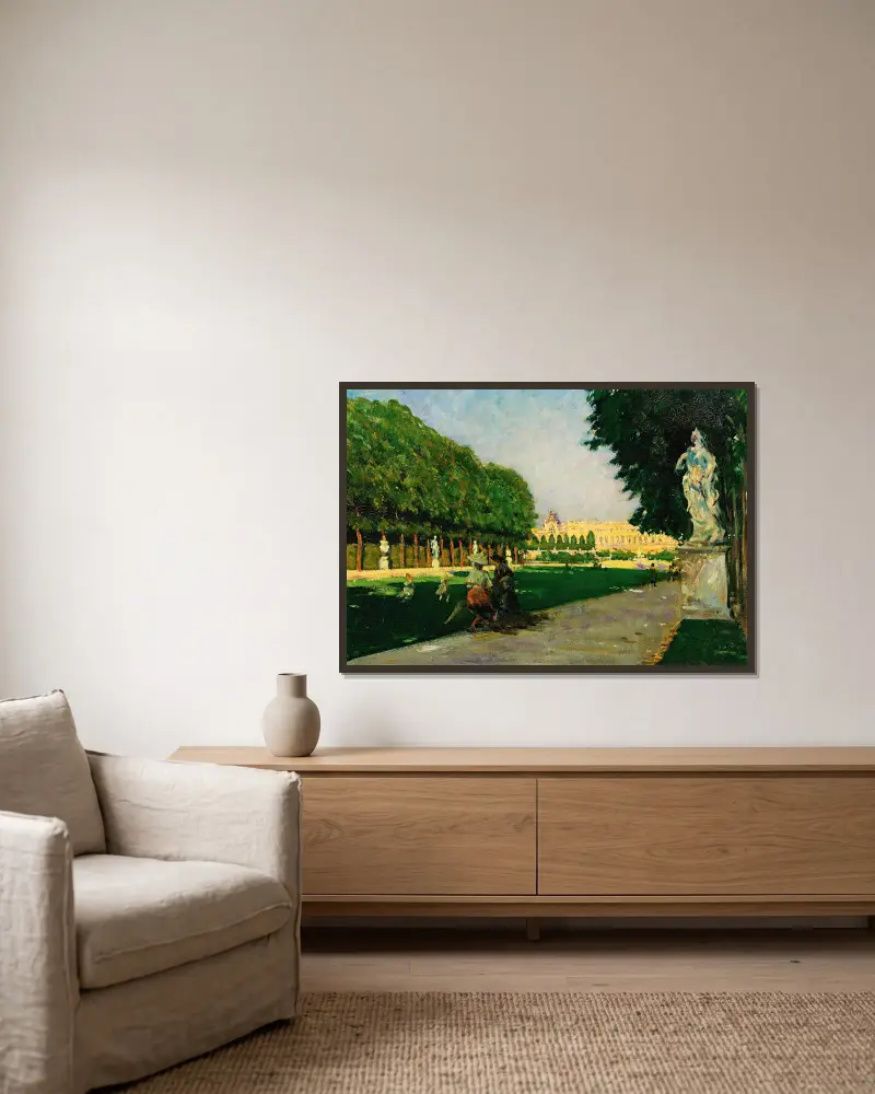 Der Tapis Vert, Versailles von James Carroll Beckwith gerahmt an einer Wand