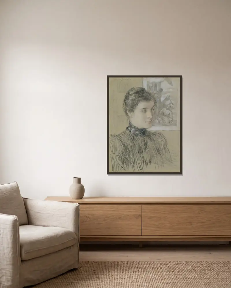 Der Veroneser Druck von James Carroll Beckwith gerahmt an einer Wand