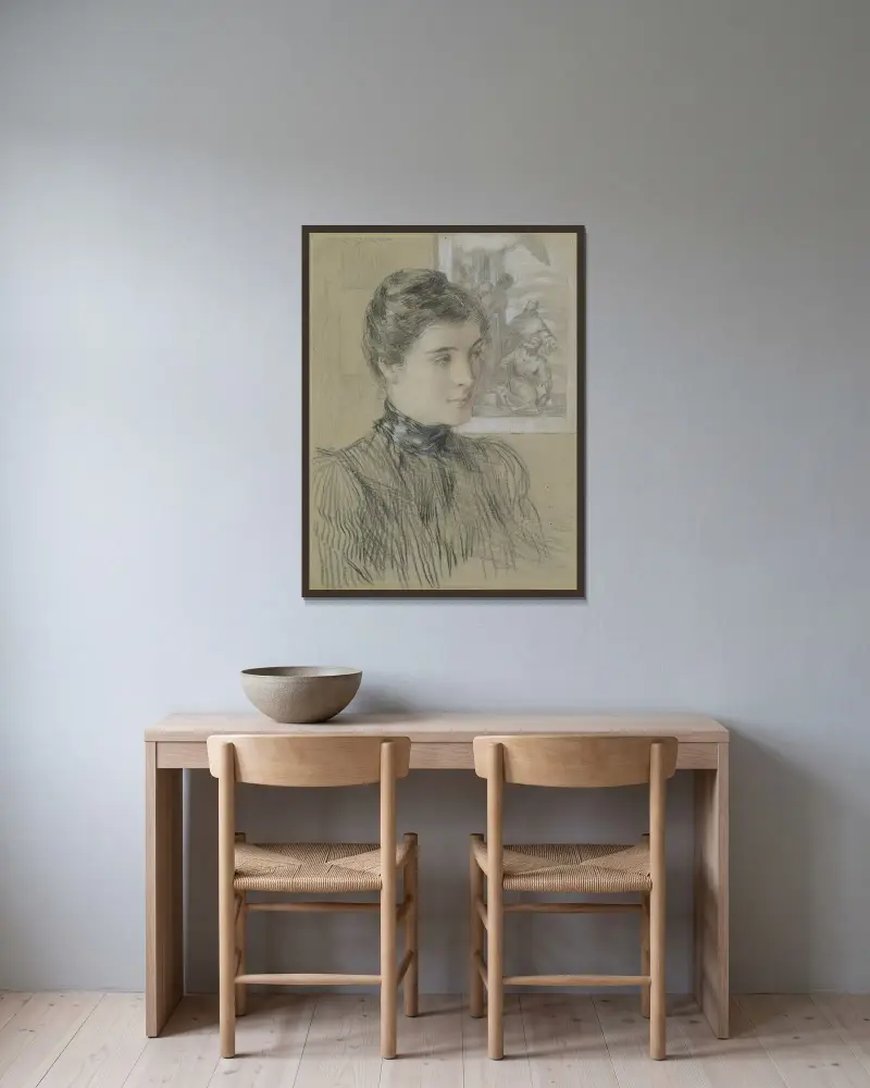 Der Veroneser Druck von James Carroll Beckwith gerahmt an einer Wand