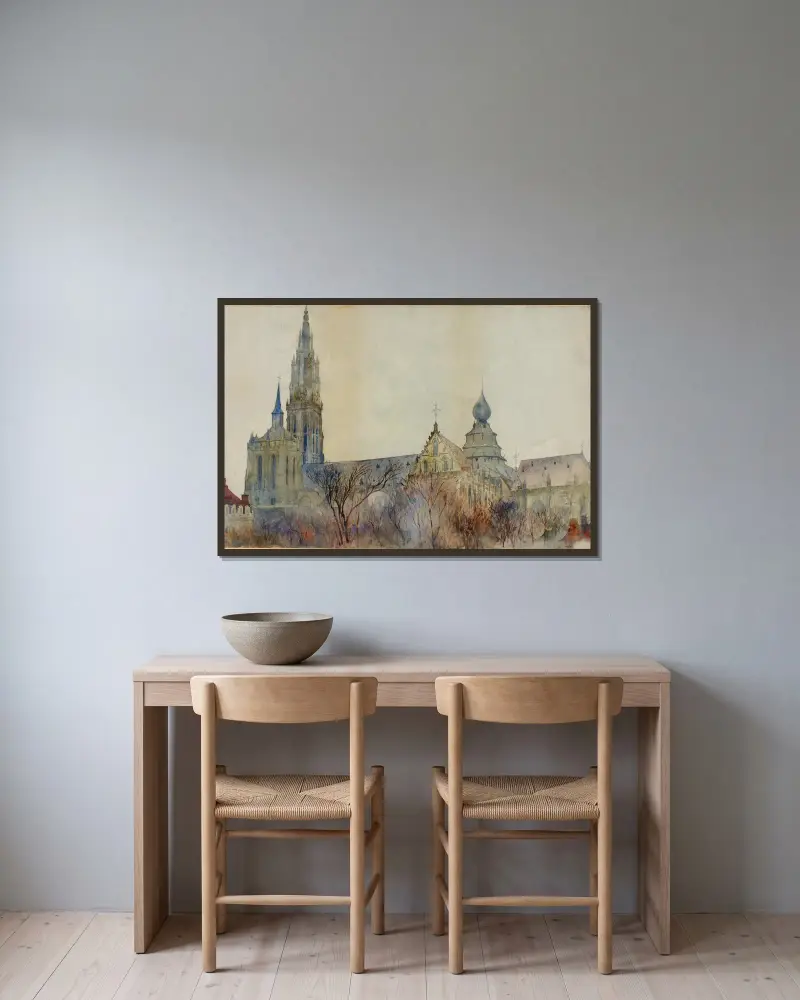Antverpská katedrála, Cass Gilbert v rámu na stěně