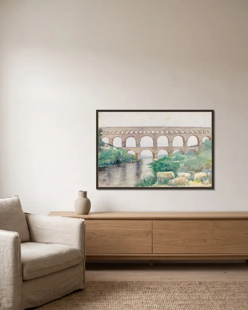 Aqueduct av Cass Gilbert inramad på en vägg