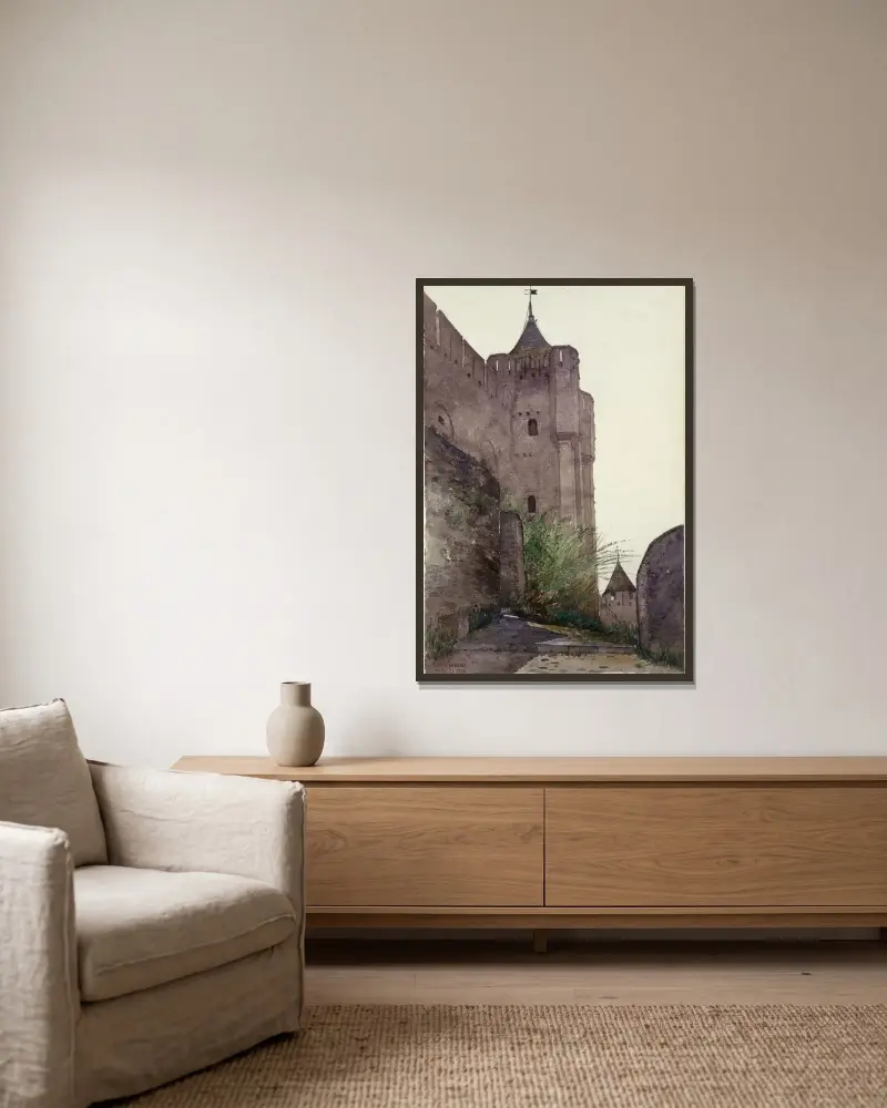 Carcassonne von Cass Gilbert gerahmt an einer Wand