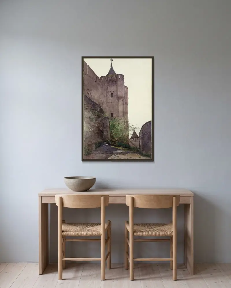 Carcassonne von Cass Gilbert gerahmt an einer Wand