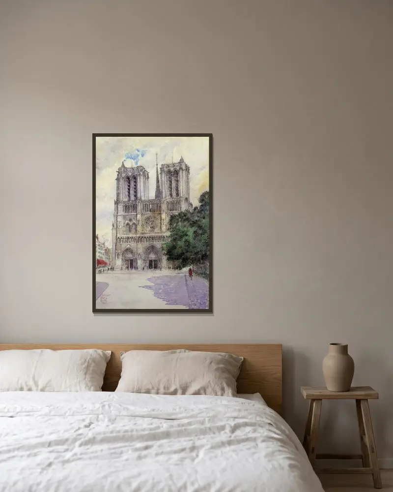 Katedralen Notre-Dame, Paris av Cass Gilbert inramad på en vägg