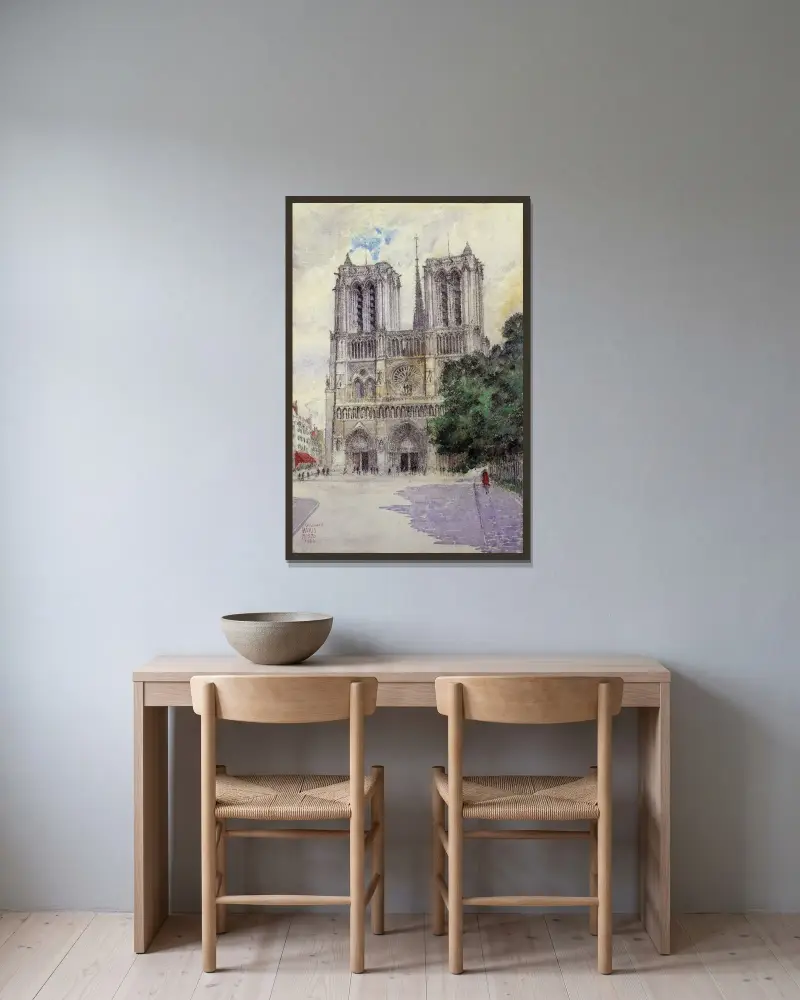Katedralen Notre-Dame, Paris av Cass Gilbert inramad på en vägg