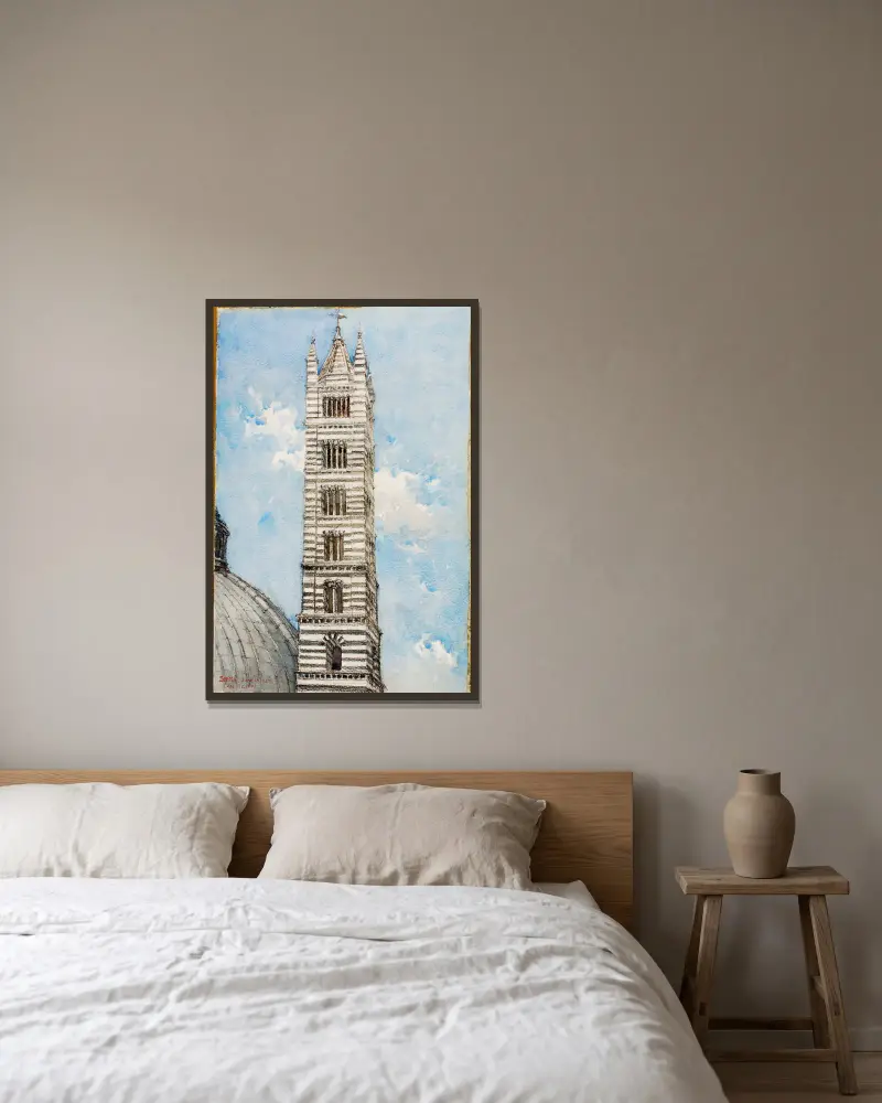 Kathedralturm, Siena von Cass Gilbert gerahmt an einer Wand