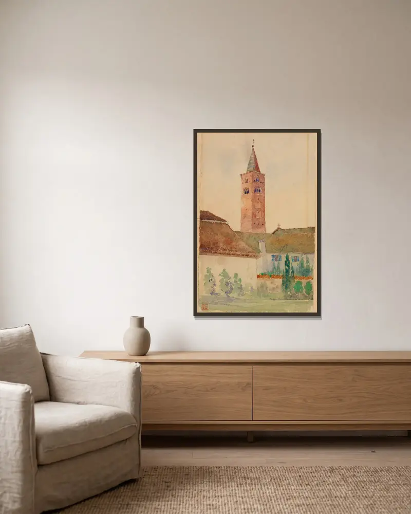 Kirchturm, Italien von Cass Gilbert gerahmt an einer Wand