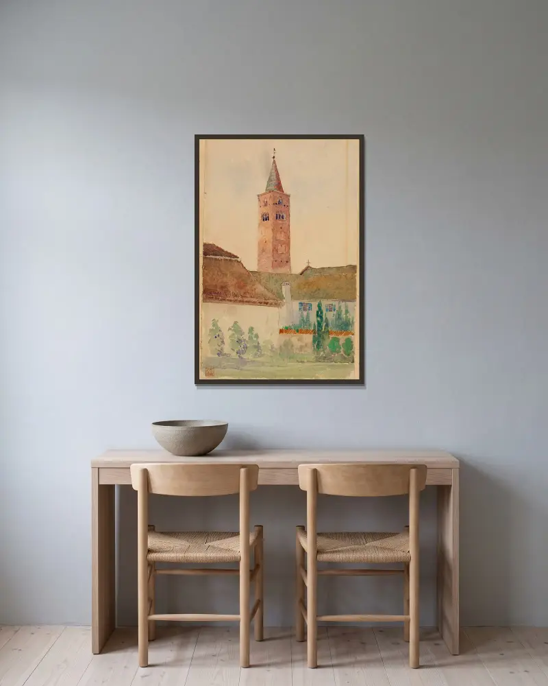 Kirchturm, Italien von Cass Gilbert gerahmt an einer Wand