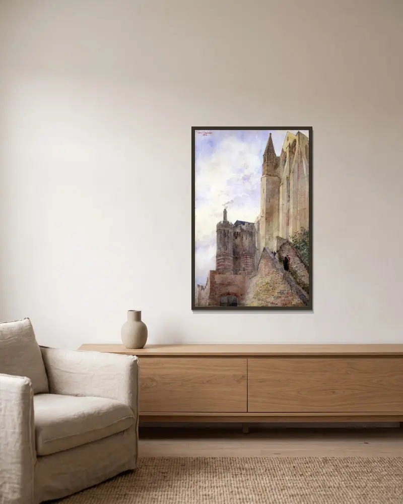 Mont Saint Michel, France av Cass Gilbert inramad på en vägg