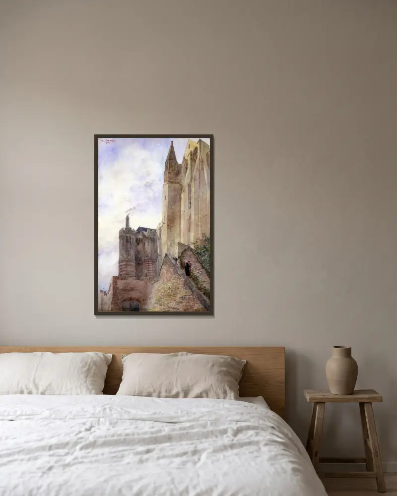 Mont Saint Michel, France av Cass Gilbert inramad på en vägg