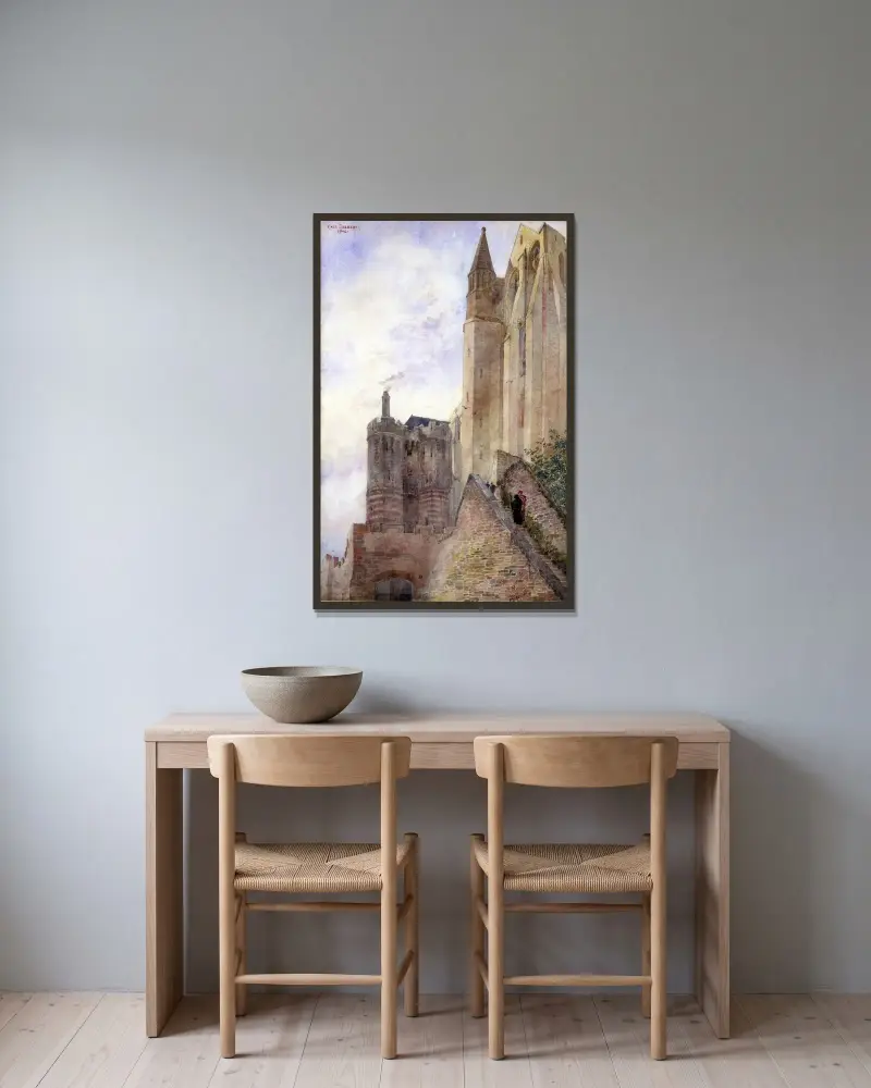 Mont Saint Michel, France av Cass Gilbert inramad på en vägg